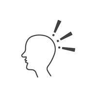 Head in profile, three exclamation vector