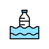 Water bottle flat icon. Graph symbol for travel and tourism web site and apps design, logo, app, UI vector