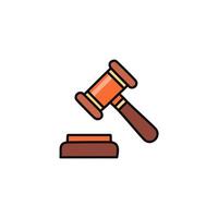 Judge hammer symbol illustration. vector
