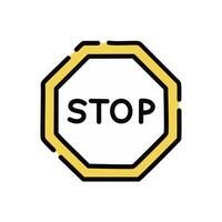 Traffic stop sign icon isolated on white background, Traffic halt sign transparent sign, linear symbol and stroke design elements in outline style vector