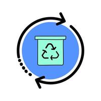Recycle bin icon. Flat design style illustration. vector
