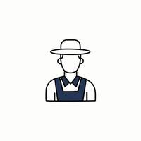 Man icon with flat hat illustration vector