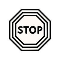 Stop sign icon . A thin line sign. vector