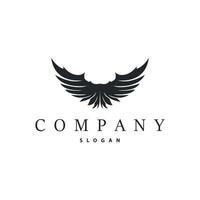Black minimalist wing logo design concept vector