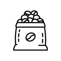 coffee in a sack, line style icon vector