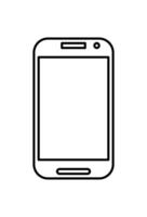 simple line art mobile phone icon for design vector