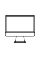 Computer monitor icon line drawing illustration vector