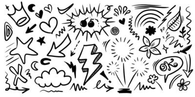 handdrawn doodle design element for concept design vector
