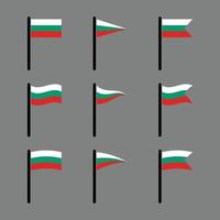 Set of Bulgaria Flag Icons Isolated on Background vector
