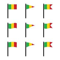 Mali Flag Icon Set Isolated Background Illustration vector