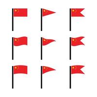 China Flag Icon Set on Isolated Background vector