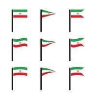 Iran Flag Icon Set on Isolated Background vector