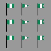 Set of Nigeria Flag Icons Isolated Background Illustration vector