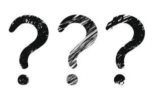 Three Question Marks Grunge Texture Illustration vector