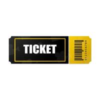 Vintage ticket template on dark background with yellow accents. vector