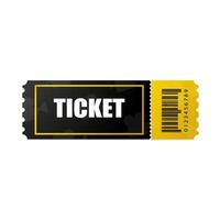 Vintage ticket template. On dark background with yellow accents. For excursion routes, retro parties and clubs and other projects. Just add your own text. vector