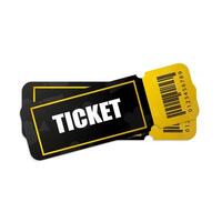 Two vintage tickets template on dark background with yellow accents. For excursion routes, retro parties and clubs and other projects. Just add your own text. , can be used for printing vector