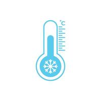Cold low thermometer icon design template vector