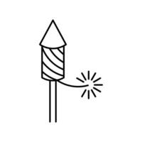 firecracker rocket icon design outline style vector