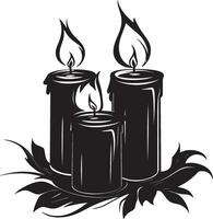 Candles clean simple silhouette black vector