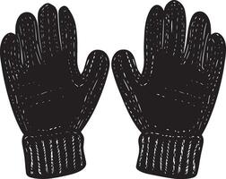 a pair of black gloves on a white background vector