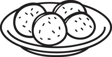 Meat ball on plate icon vector