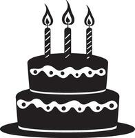 Black birthday cake filled icon vector