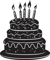 Birthday cake simple icon black vector