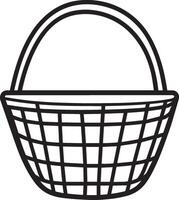 Linear basket clean simple linear outline black vector