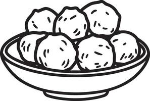 Falafel balls linear icon vector