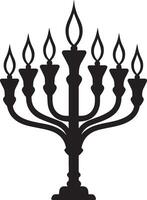 a black and white illustration of a menorah vector