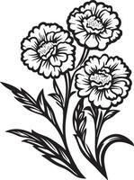 flower coloring pages for kids vector