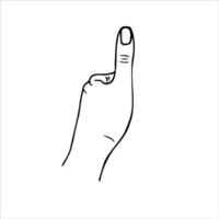 Human finger giving thumbs up, the rest of the fingers are clenched into fist isolated illustration. Black and white drawing of hand showing yes or confirm symbol. Icon for web sites, stores vector