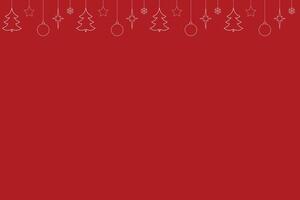 Red festive horizontal background with Christmas elements vector