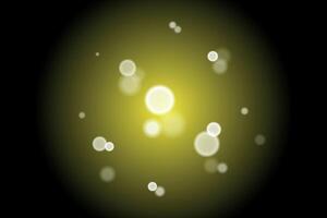Beautiful yellow light effect on dark background, glare, beautiful diffused light, bokeh effect vector