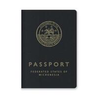 Micronesia Passport Cover with Gold Emblem and Text vector