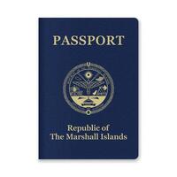 Marshall Islands Passport Cover with Gold Emblem and Text vector