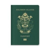 Solomon Islands Passport Cover with Gold Emblem and Text vector