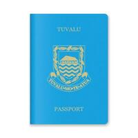 Tuvalu Passport Cover with Gold Emblem and Text vector