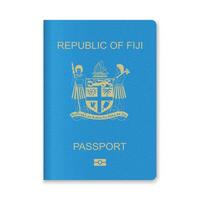 Fiji Passport Cover with Gold Emblem and Text vector