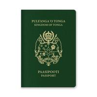 Tonga Passport Cover with Gold Emblem and Text vector