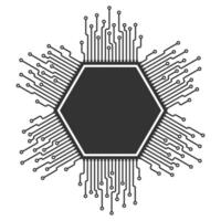 AI, CPU, GPU microchip icon, Machine learning micro chip symbol, ML icon, Artificial intelligence sign. circuit board illustration image. Isolated on white background. vector
