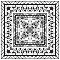 line art illustration of geometric ethnic pattern for coloring book vector