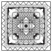 geometric abstract illustration for coloring book. Mandala style vector