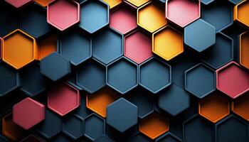 Geometric shape decoration in futuristic shiny wallpaper pattern generated by AI photo