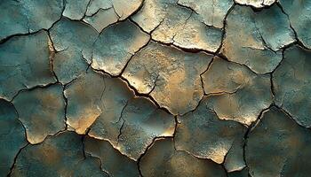 Old wall stained with mud, rough and broken generated by AI photo