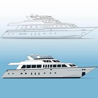 Yacht , side view illustration on background vector