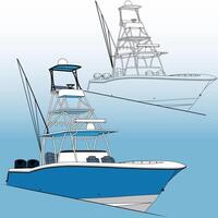 Yacht , illustration on background vector
