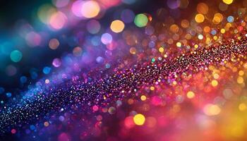 Shiny glitter glowing celebration decoration illuminated backdrop pattern generated by AI photo