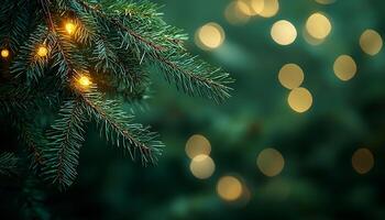 Shiny decoration glowing in dark winter night celebration generated by AI photo